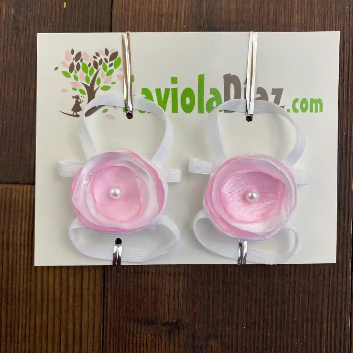 Sandalias Pie Descalzo Blancas y Rosadas de Flores Rebecca 1 Sandalias Pie Descalzo Blancas y Rosadas de Flores Rebecca
