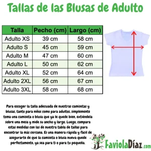 Tallas de las Blusas de Adulto