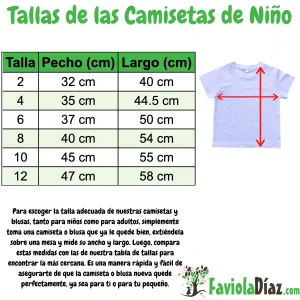 Tallas de las Camisetas de Niño