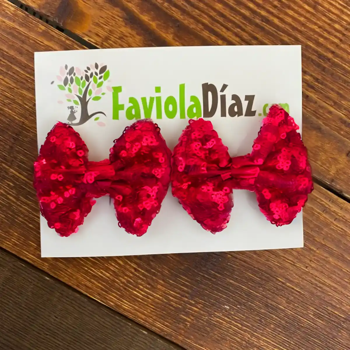Prensas Rojas con Lazo de Lentejuelas Alondra 1 Prensas Rojas con Lazo de Lentejuelas Alondra
