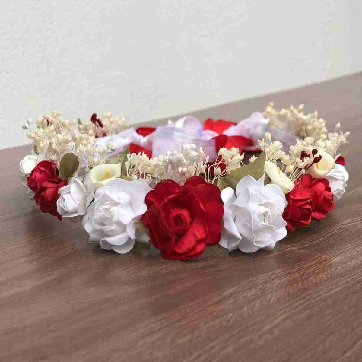 Corona de Flores Rojas y Blancas 3 Corona de Flores Rojas y Blancas - Imagen 3
