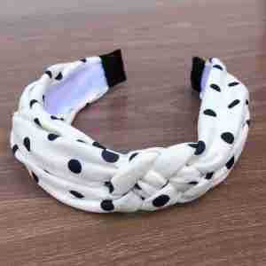 Diadema Blanca con Puntos Negros con Nudo Náutico