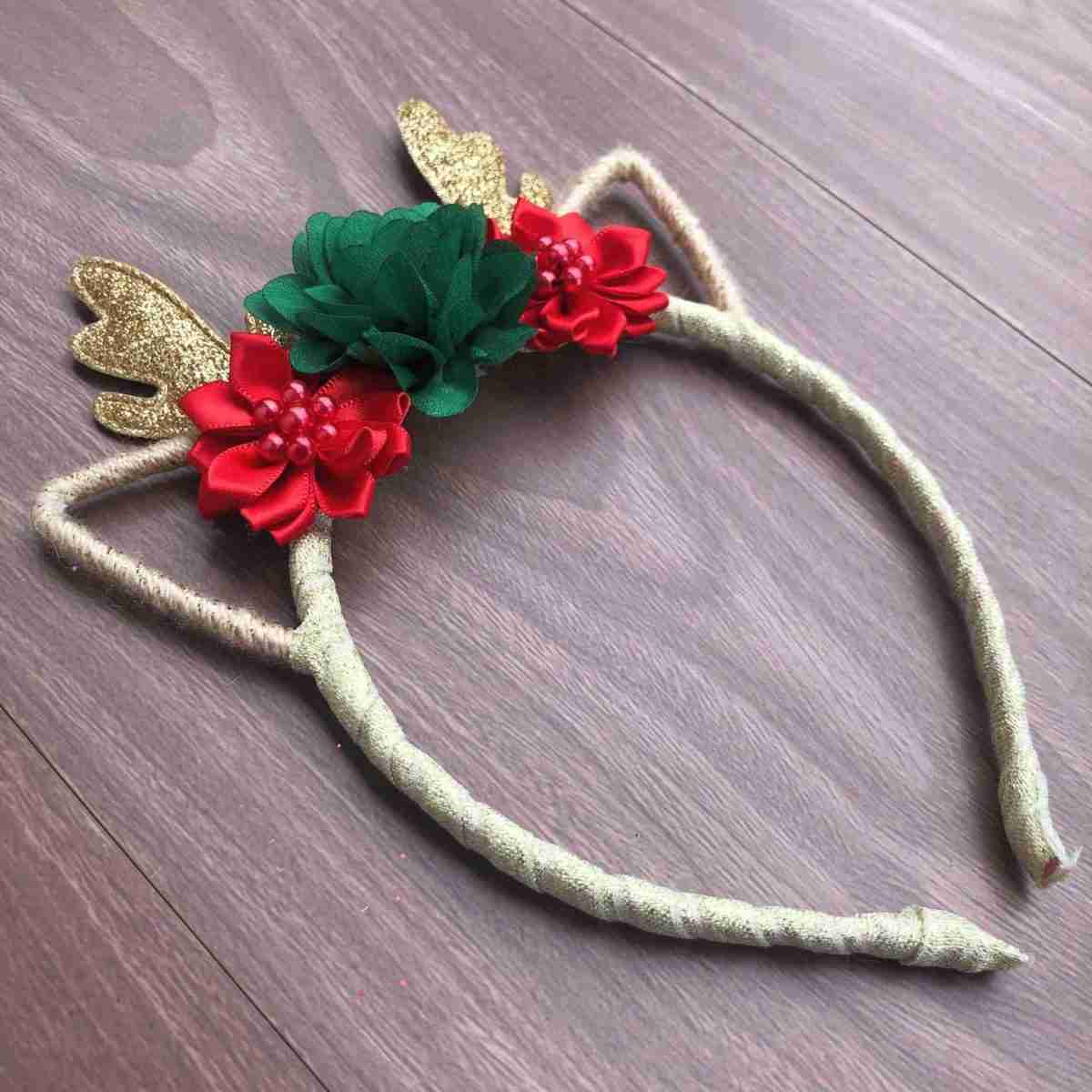 Diadema Dorada y Roja de Reno 2 Diadema Dorada y Roja de Reno - Imagen 2