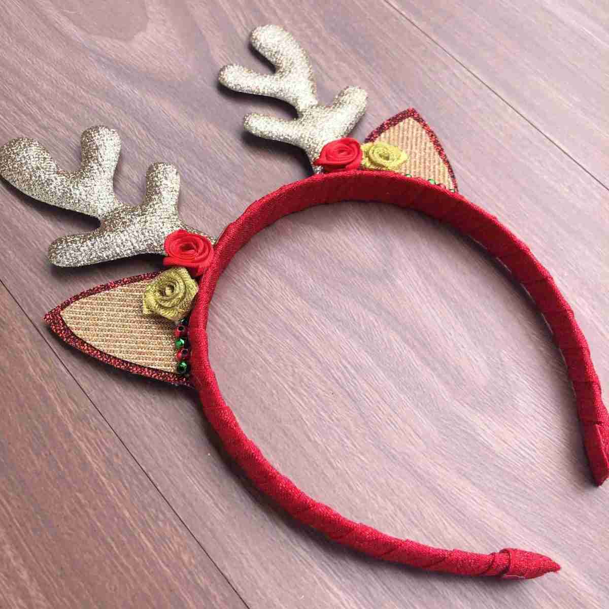 Diadema Roja y Dorada de Reno 2 Diadema Roja y Dorada de Reno - Imagen 2