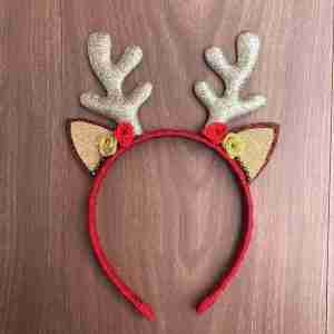 Diadema Roja y Dorada de Reno