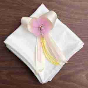 Paño Beige y Rosada con Flor Anette