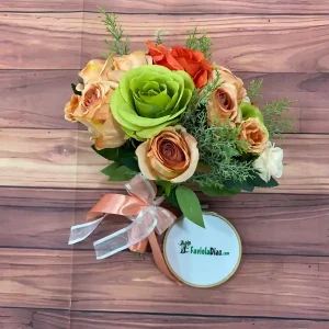 Ramo de Novia Coral y Verde Olivo 2