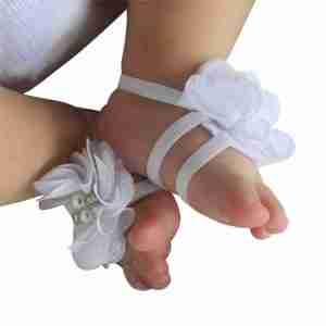 Sandalias Pie Descalzo Blancas con Flor