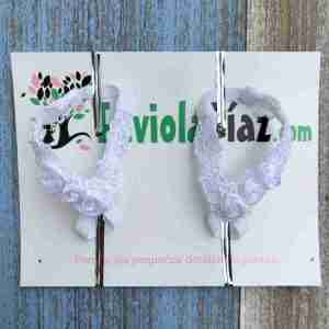 Sandalias Pie Descalzo Blancas de Encaje con Flores Katherine