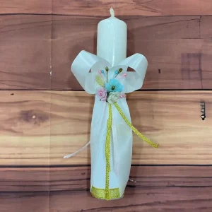 Vela Capitolio Nahomy con Flores Blancas Rosadas y Menta