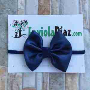 Vincha Azul Con Lazo Satinado Amerie