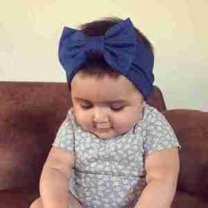 Vincha Azul Jeans Turbante con Lazo