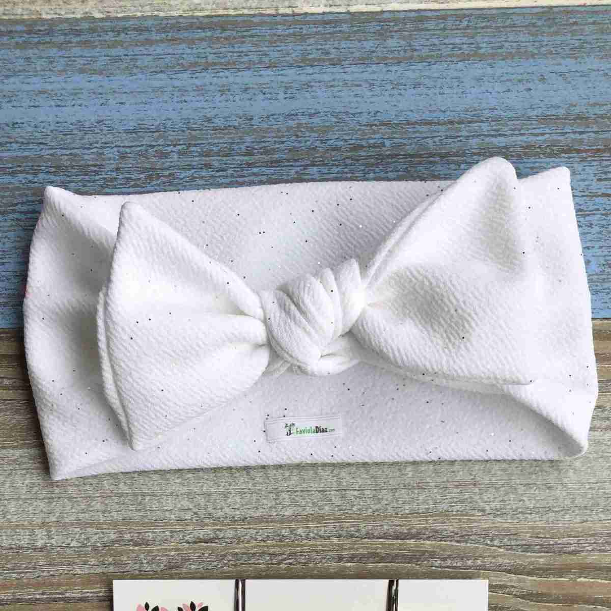 Vincha Blanca Tipo Turbante con Lazo París 1 Vincha Blanca Tipo Turbante con Lazo París