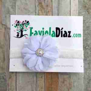 Vincha Blanca con Flor Alesandra
