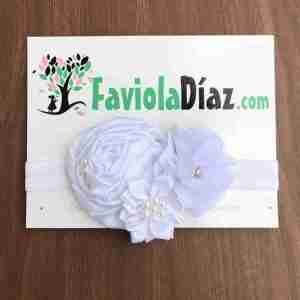 Vincha Blanca con Flores Anahí