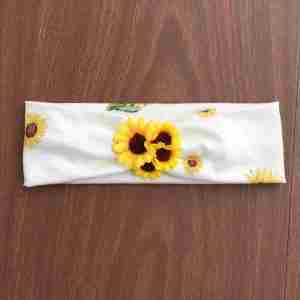 Vincha Estampada con Girasoles Turbante con Flores