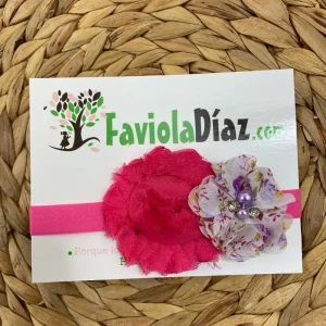 Vincha Fucsia y Lila con Flores Betty