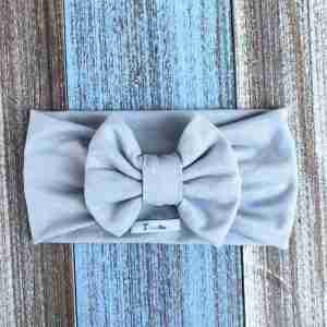 Vincha Gris Turbante con Lazo