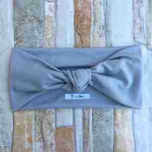 Vincha Gris Turbante de Nudo Simple