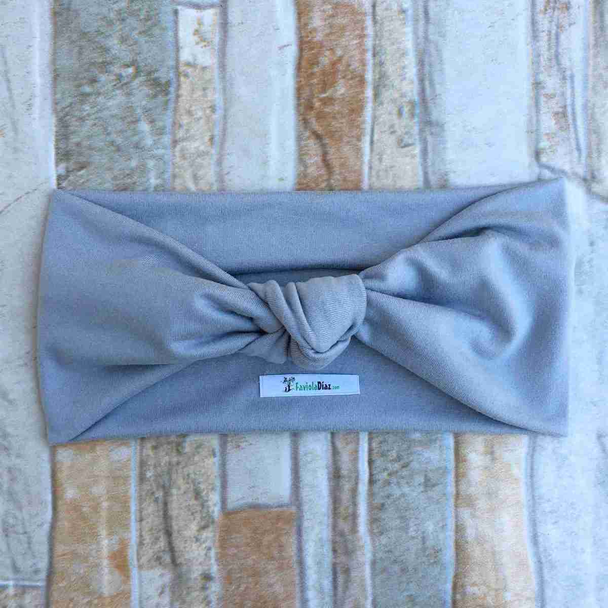 Vincha Gris Turbante de Nudo Simple 1 Vincha Gris Turbante de Nudo Simple
