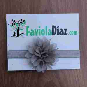 Vincha Gris con Flor Arlene