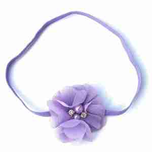 Vincha Lila con Flor Alba