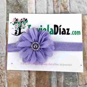 Vincha Lila con Flor Alesandra