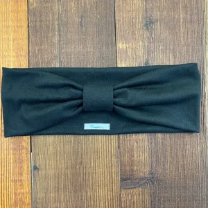 Vincha Negra Turbante con Nudo Cuadrado