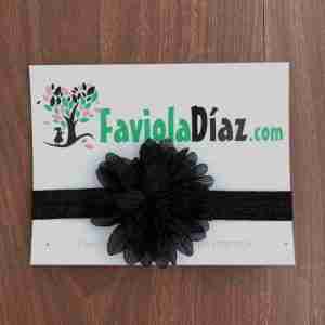 Vincha Negra con Flor Arlene