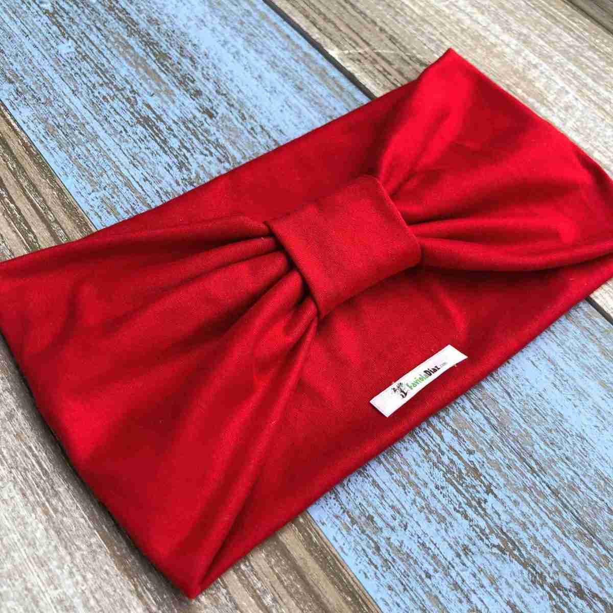 Vincha Roja Turbante con Nudo Cuadrado 2 Vincha Roja Turbante con Nudo Cuadrado - Imagen 2