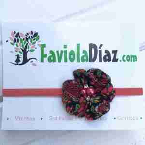 Vincha Roja con Flor Alba