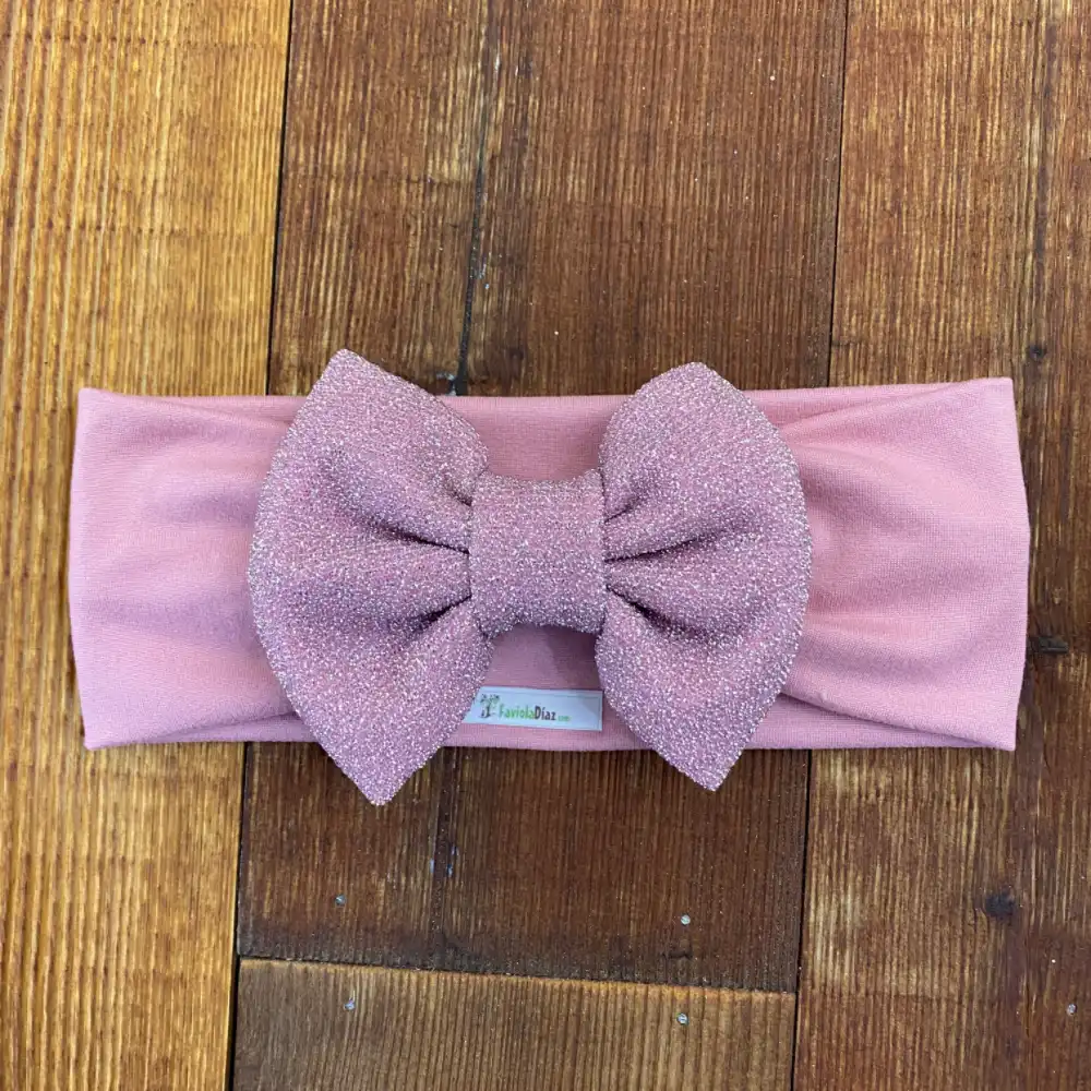 Vincha Rosa Palo Turbante con Lazo Oro Rosa África 2 Vincha Rosa Palo Turbante con Lazo Oro Rosa África - Imagen 2