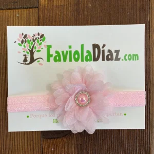 Vincha Rosada con Flor Amada