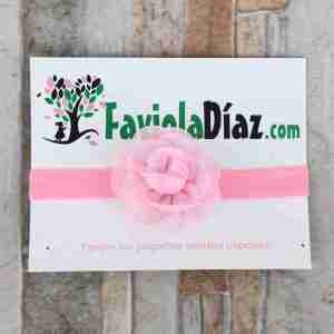 Vincha Rosada con Flor Arianne