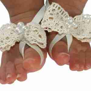 Sandalias Pie Descalzo Beige con Lazo Anika