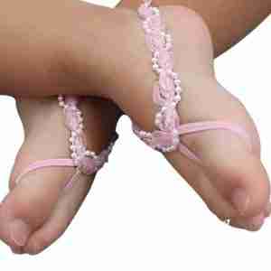 Sandalias Pie Descalzo Rosadas con Perlas Casandra