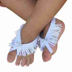 Sandalias Pie Descalzo Blancas de Barbas