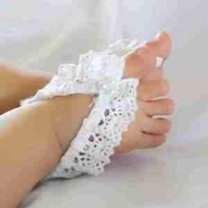 Sandalias Pie Descalzo Blancas de Encaje