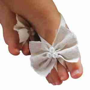Sandalias Pie Descalzo Beige con Lazo