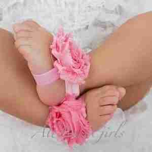 Sandalias Pie Descalzos Rosadas con Flor Briana