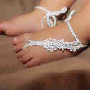 Sandalias Pie Descalzo Blancas Tejidas
