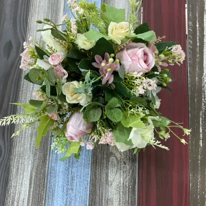 Ramo de Novia Verde, Palo Rosa y Beige