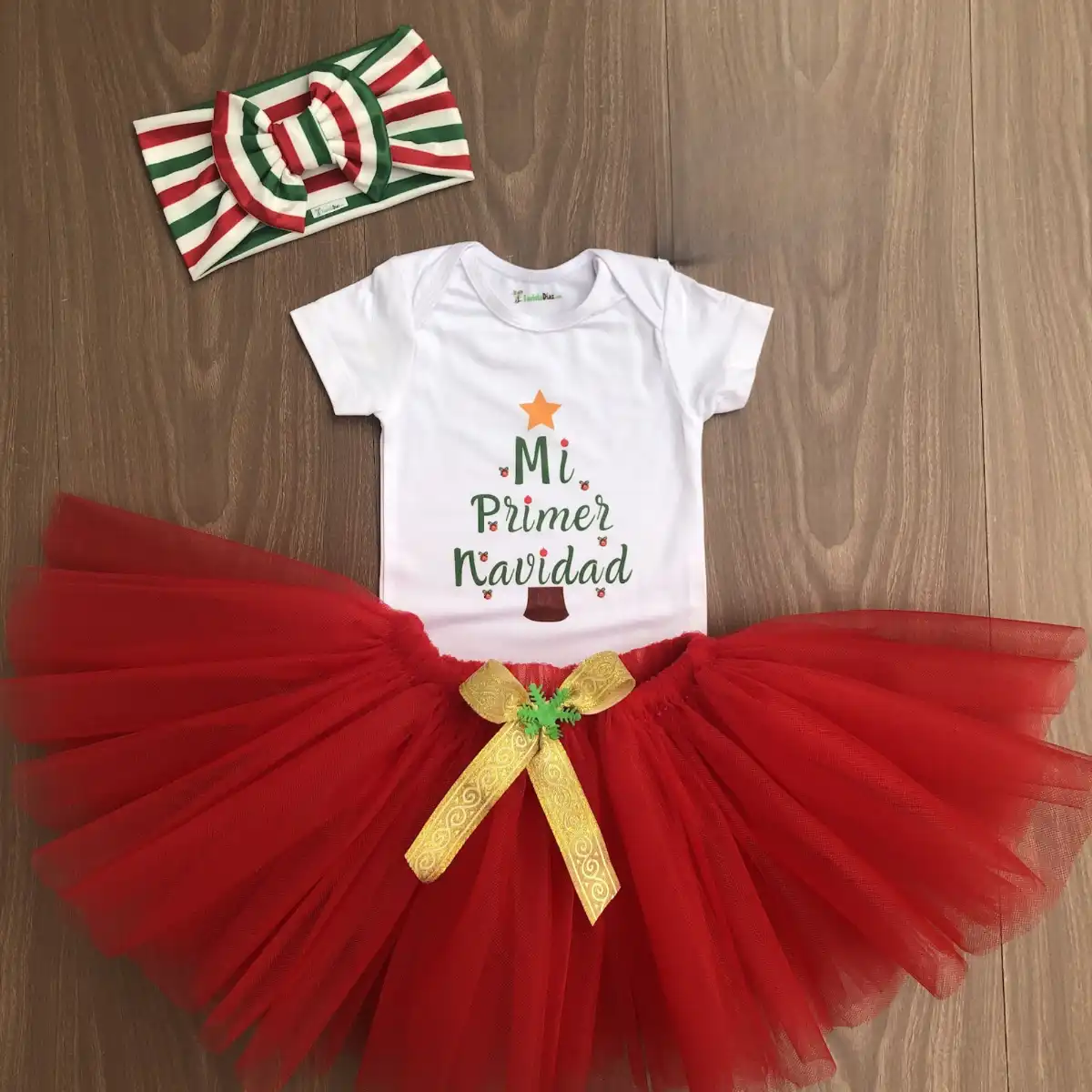 Set de Vincha, Tutu y Mameluco con Árbol Mi Primer Navidad 2 Set de Vincha, Tutu y Mameluco con Árbol Mi Primer Navidad - Imagen 2