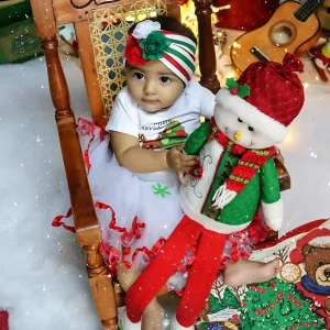 Set de Vincha, Tutu y Mameluco de Mi Primer Navidad Reno y Árbol
