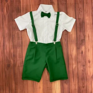 Conjunto Verde y Blanco para Niño con Short y Camisa Manga Corta