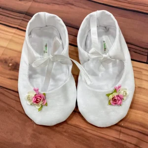 Zapatillas Berenice Blancas y Rosadas con Flor