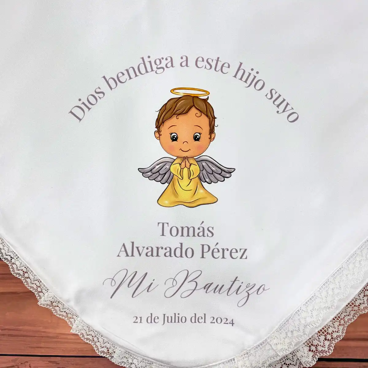 Cobija para Bautizo: Dios Bendiga a este Hijo Suyo 2 Cobija para Bautizo: Dios Bendiga a este Hijo Suyo - Imagen 2