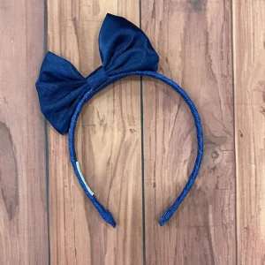 Diadema Azul Marino con Lazo Satinado