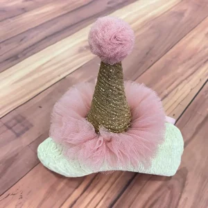 Gorrito Dorado Y Rosado de Cumpleaños