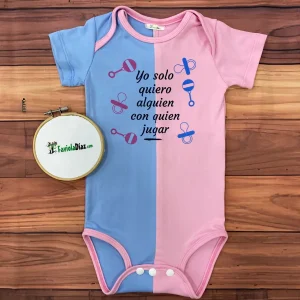 Mameluco Celeste y Rosado para Revelación de Género